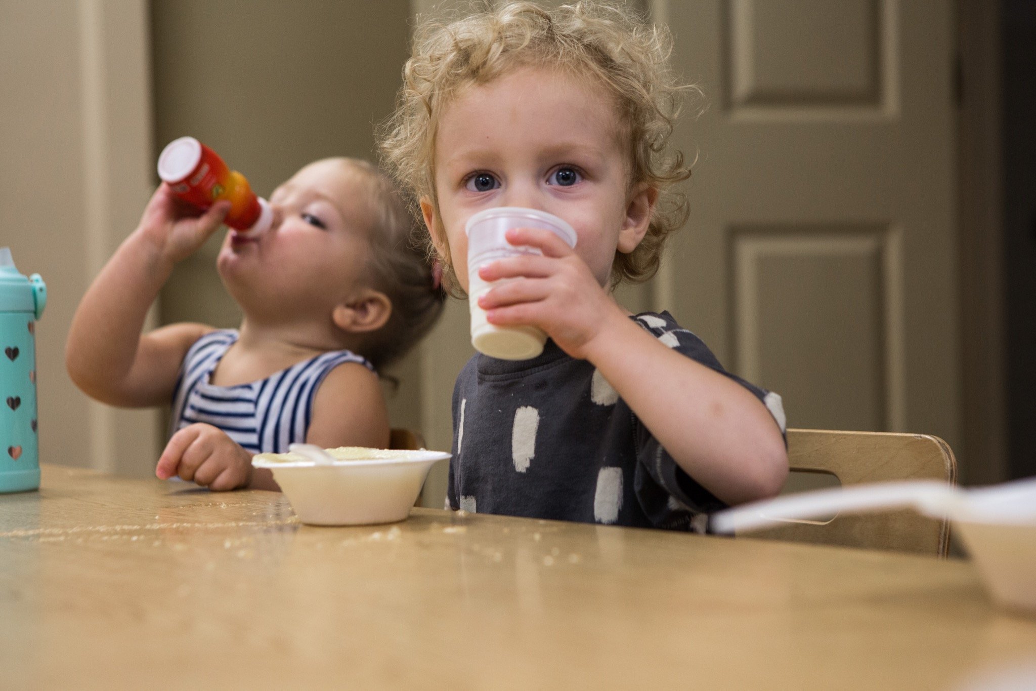 Child enjoying a nutritious drink