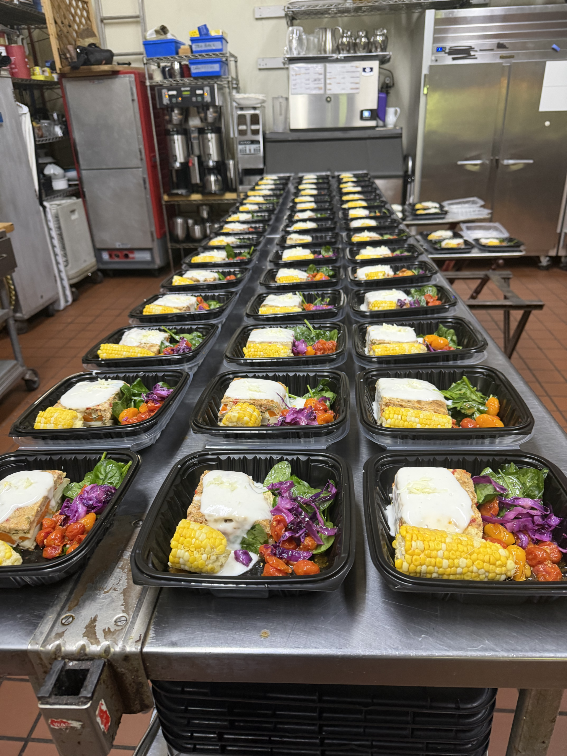 Prepared Zero Waste meals ready for distribution